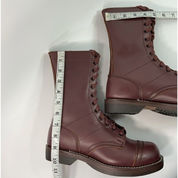 WideWay Footwear Jump Boots  Tall Combat Paratrooper Burgundy Men 6 - Picture 5 of 11